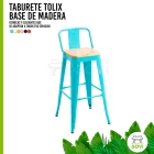 Taburete Tolix Asiento de Madera