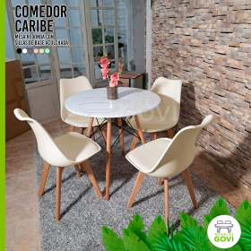 Comedor Caribe (Mesa Redonda Eames con Sillas Tulip)