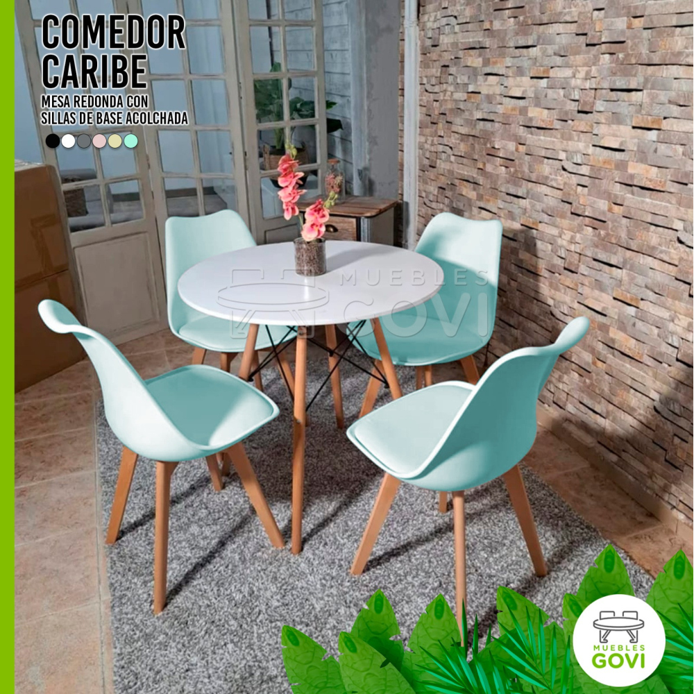 Comedor Caribe (Mesa Redonda Eames con Sillas Tulip)