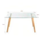 Mesa Nórdica Rectangular Vidrio 140x90cm