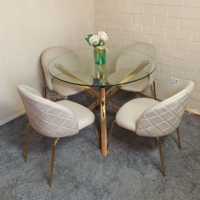 Comedor Uribante Mesa Redonda Gold + Sillas Bread