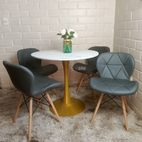 Comedor Neveri Mesa Tulip Gold + Sillas Radar