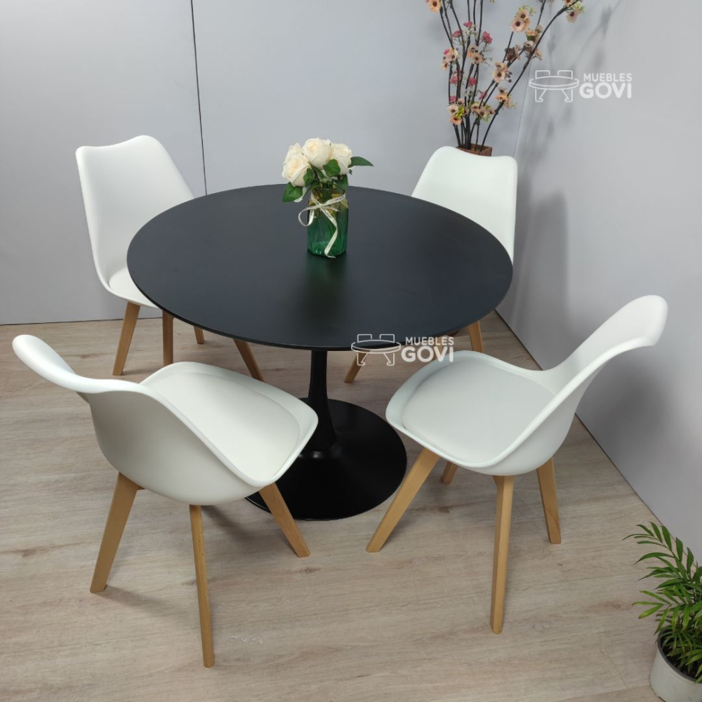 Comedor Parkert Mesa Redonda y Sillas Tulip