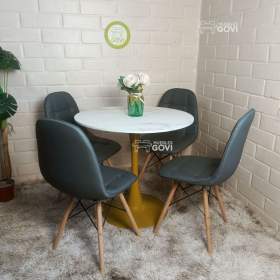 Comedor Tuy Mesa Tulip Gold + Sillas Buckle