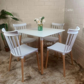 Comedor Sofia Mesa Cuadrada 80x80cm y Sillas Windsor