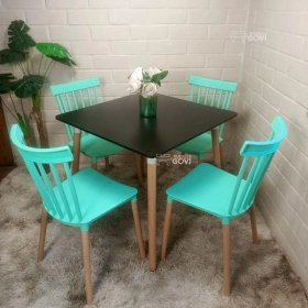 Comedor Sofia Mesa Cuadrada 80x80cm y Sillas Windsor