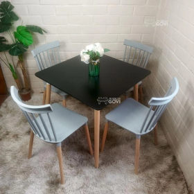 Comedor Sofia Mesa Cuadrada 80x80cm y Sillas Windsor