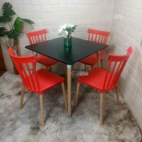 Comedor Sofia Mesa Cuadrada 80x80cm y Sillas Windsor