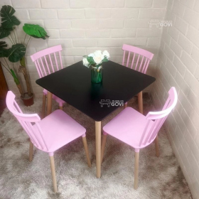 Comedor Sofia Mesa Cuadrada 80x80cm y Sillas Windsor
