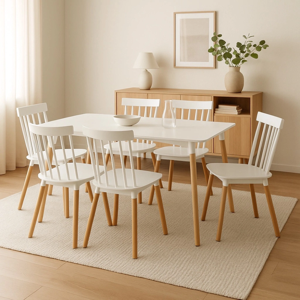 Comedor Ávila Mesa Rectangular y Sillas Windsor