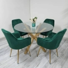 Comedor Galipán Mesa Vidrio Cross 100/120cm + Sillas Diamante