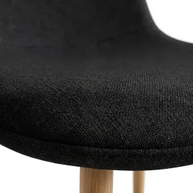 Comedor Mesa Vidrio 100cm + 4 Sillas Scoop Lino