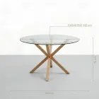 Comedor Mesa Vidrio 100cm + 4 Sillas Scoop Lino