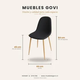 Comedor Mesa Vidrio 100cm + 4 Sillas Scoop Lino