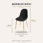 Comedor Mesa Vidrio 120cm + 6 Sillas Scoop Lino