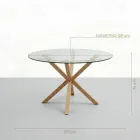 Comedor Mesa Vidrio 120cm + 6 Sillas Scoop Lino