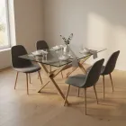 Comedor Rectangular Vidrio 140x90cm 4 Sillas