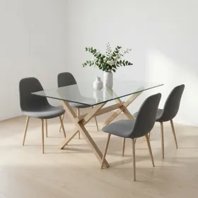 Comedor Rectangular Vidrio 140x90cm 4 Sillas