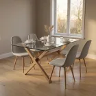Comedor Rectangular Vidrio 140x90cm 4 Sillas