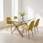 Comedor Rectangular Vidrio 140x90cm 4 Sillas