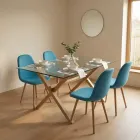 Comedor Rectangular Vidrio 140x90cm 4 Sillas