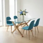 Comedor Rectangular Vidrio 140x90cm 4 Sillas