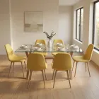 Comedor Rectangular Vidrio 140x90cm 6 Sillas scoop