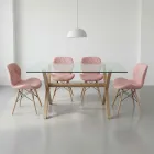 comedor rectangular vidrio 140x90cm con 4 sillas ecocuero