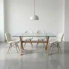 comedor rectangular vidrio 140x90cm con 4 sillas ecocuero