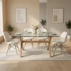 comedor rectangular vidrio 140x90cm con 4 sillas ecocuero