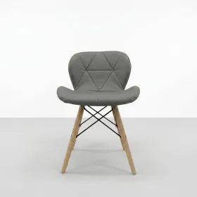 Silla Radar Acolchada Ecocuero Patas de Madera · Silla Radar