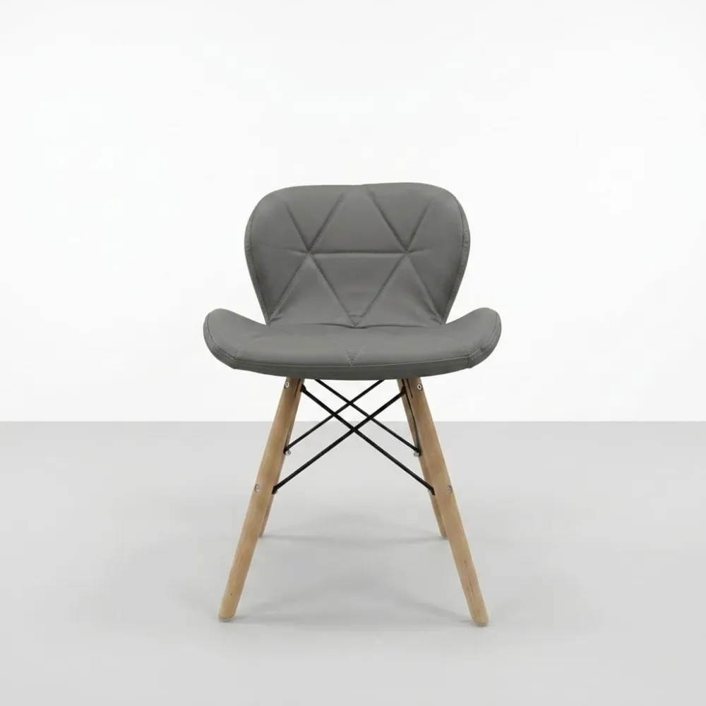 Silla Radar Acolchada Ecocuero Patas de Madera · Silla Radar