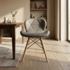 Silla Radar Acolchada Ecocuero Patas de Madera · Silla Radar