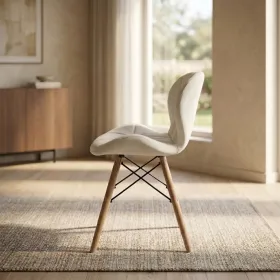 Silla Radar Acolchada Ecocuero Patas de Madera · Silla Radar