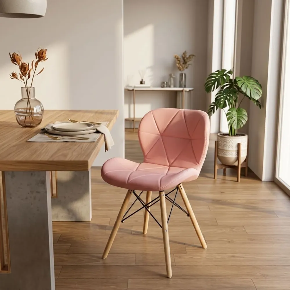 Silla Radar Acolchada Ecocuero Patas de Madera · Silla Radar