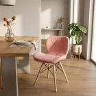 Silla Radar Acolchada Ecocuero Patas de Madera · Silla Radar