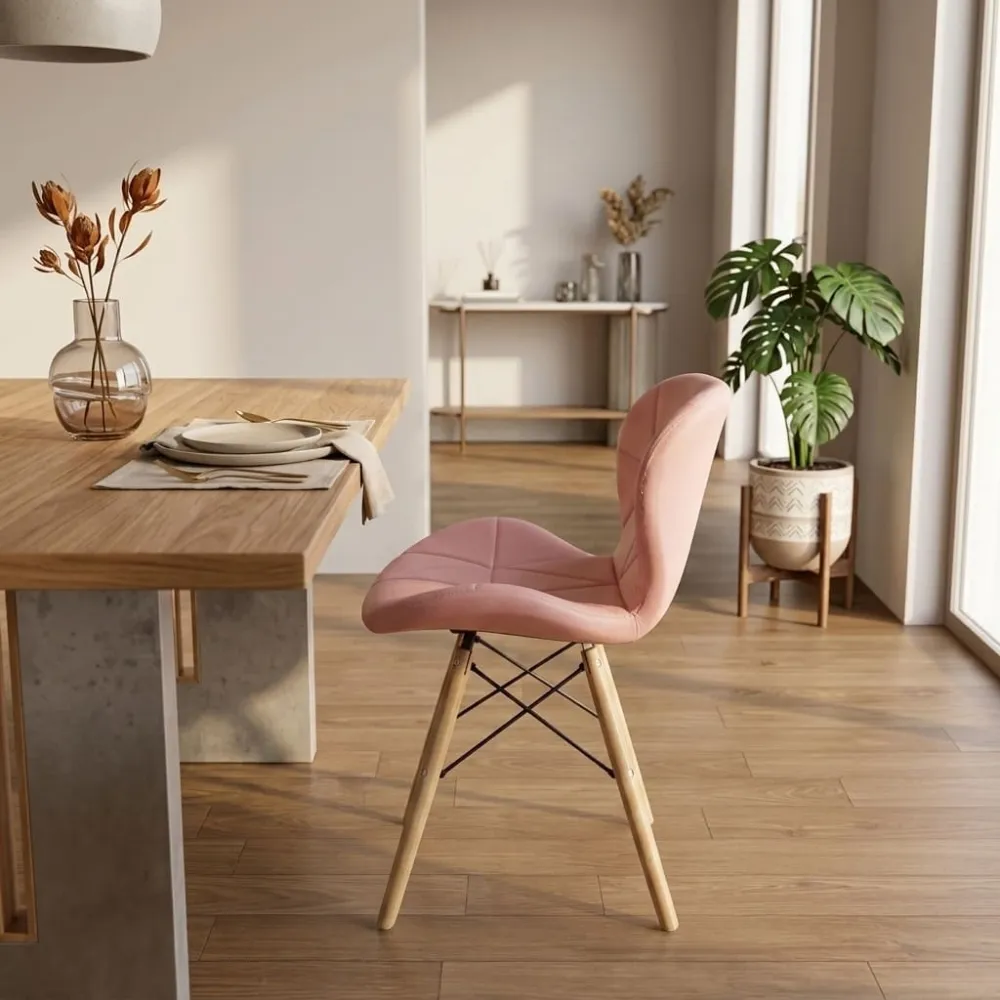 Silla Radar Acolchada Ecocuero Patas de Madera · Silla Radar
