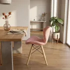 Silla Radar Acolchada Ecocuero Patas de Madera · Silla Radar