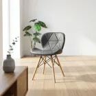 Silla Radar Acolchada Ecocuero Patas de Madera · Silla Radar