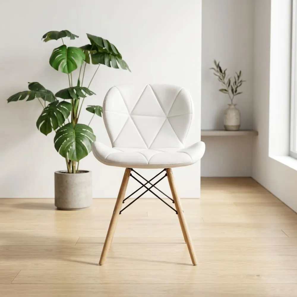 Silla Radar Acolchada Ecocuero Patas de Madera · Silla Radar