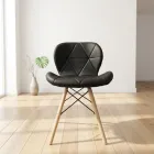 Silla Radar Acolchada Ecocuero Patas de Madera · Silla Radar