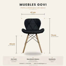 Silla Radar Acolchada Ecocuero Patas de Madera · Silla Radar