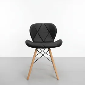 Silla Radar Acolchada Ecocuero Patas de Madera · Silla Radar