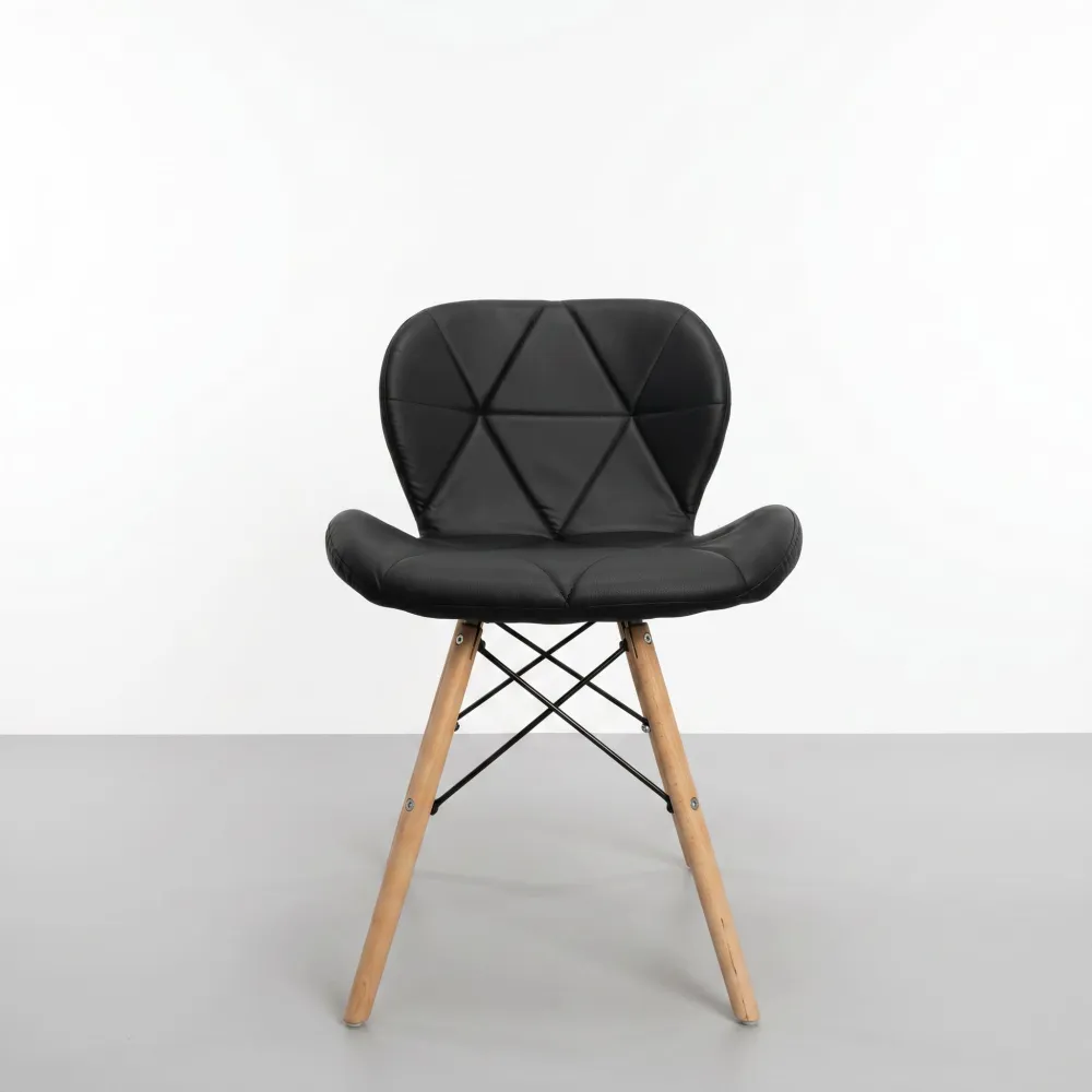 Silla Radar Acolchada Ecocuero Patas de Madera · Silla Radar