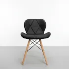 Silla Radar Acolchada Ecocuero Patas de Madera · Silla Radar