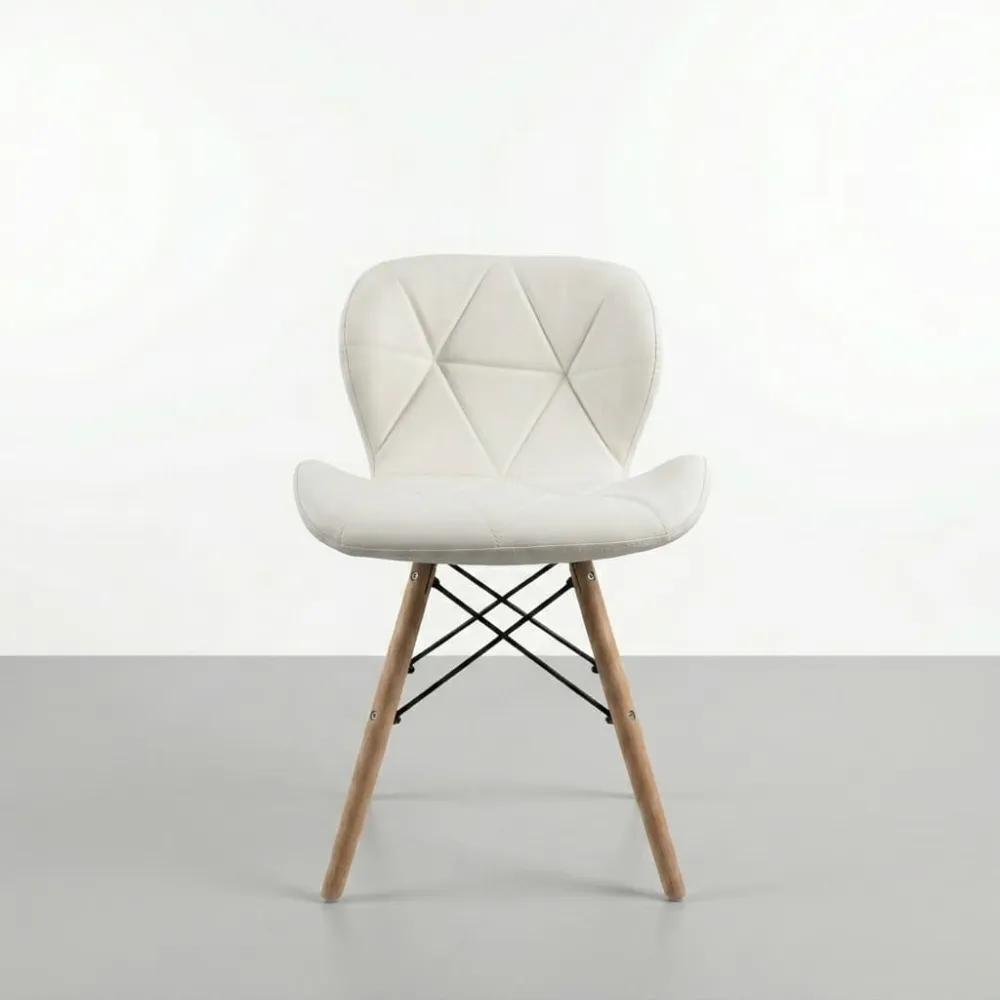 Silla Radar Acolchada Ecocuero Patas de Madera · Silla Radar