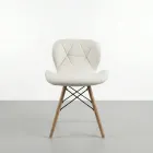 Silla Radar Acolchada Ecocuero Patas de Madera · Silla Radar
