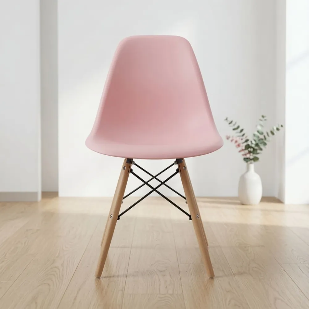Silla Eames DSW Polipropileno Patas de Madera Haya · Silla Eames