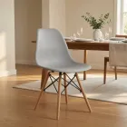 Silla Eames DSW Polipropileno Patas de Madera Haya · Silla Eames
