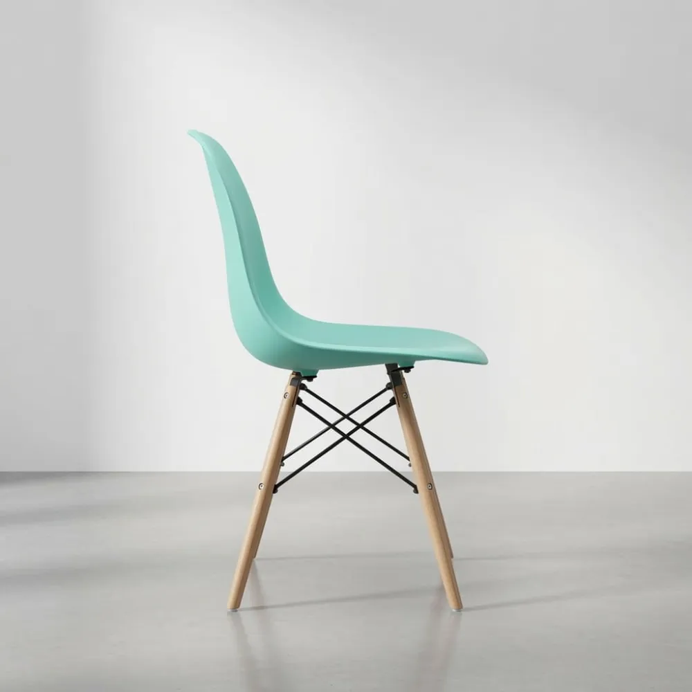 Silla Eames DSW Polipropileno Patas de Madera Haya · Silla Eames